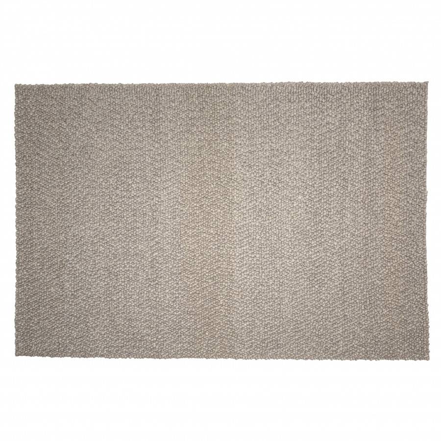 Macabane - QUENTIN - Tapis rectangulaire 200x290cm en laine bouclée taupe - Imagen 1