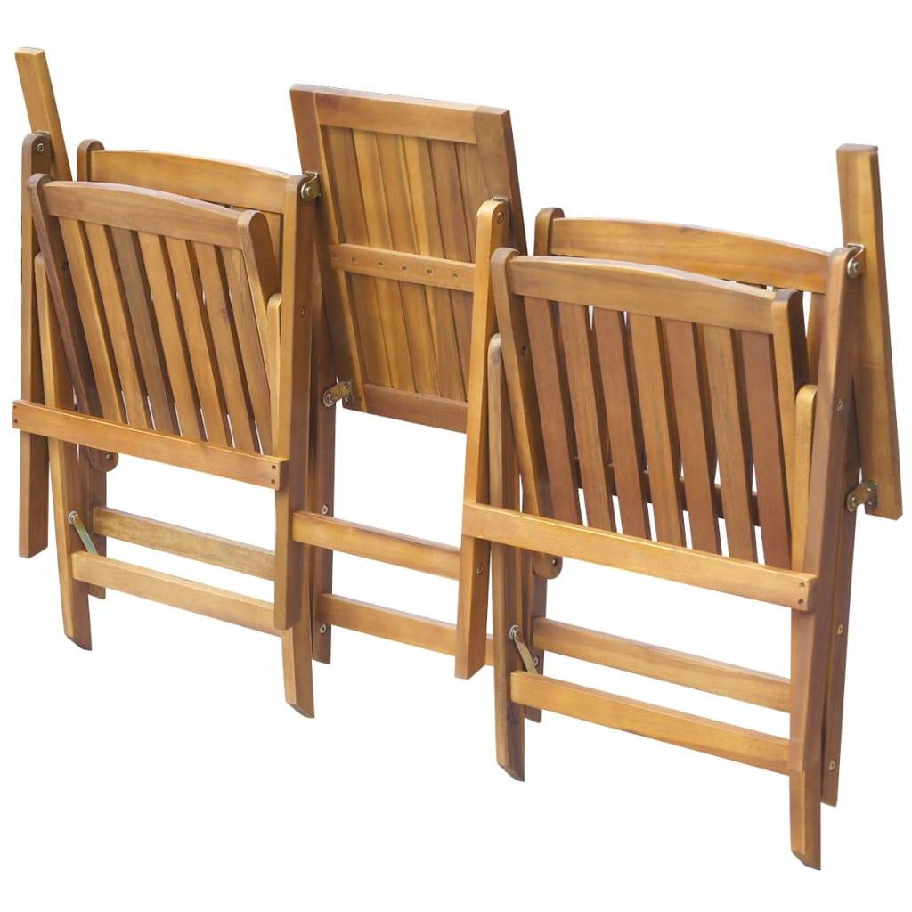 Helloshop26 - Banc de jardin meuble de patio d'extérieur terrasse pliant et table à thé 140cm bois d'acacia solide - Imagen 3
