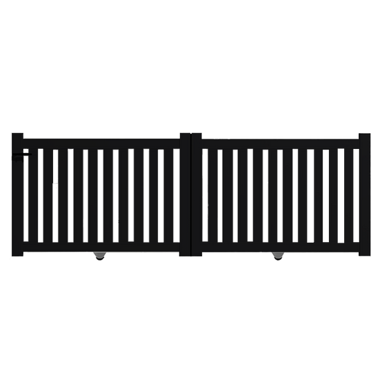 Portail alu coulissant ajouré en kit dim. L.4000 (entre piliers) X H.1200 mm Noir (RAL 9005)