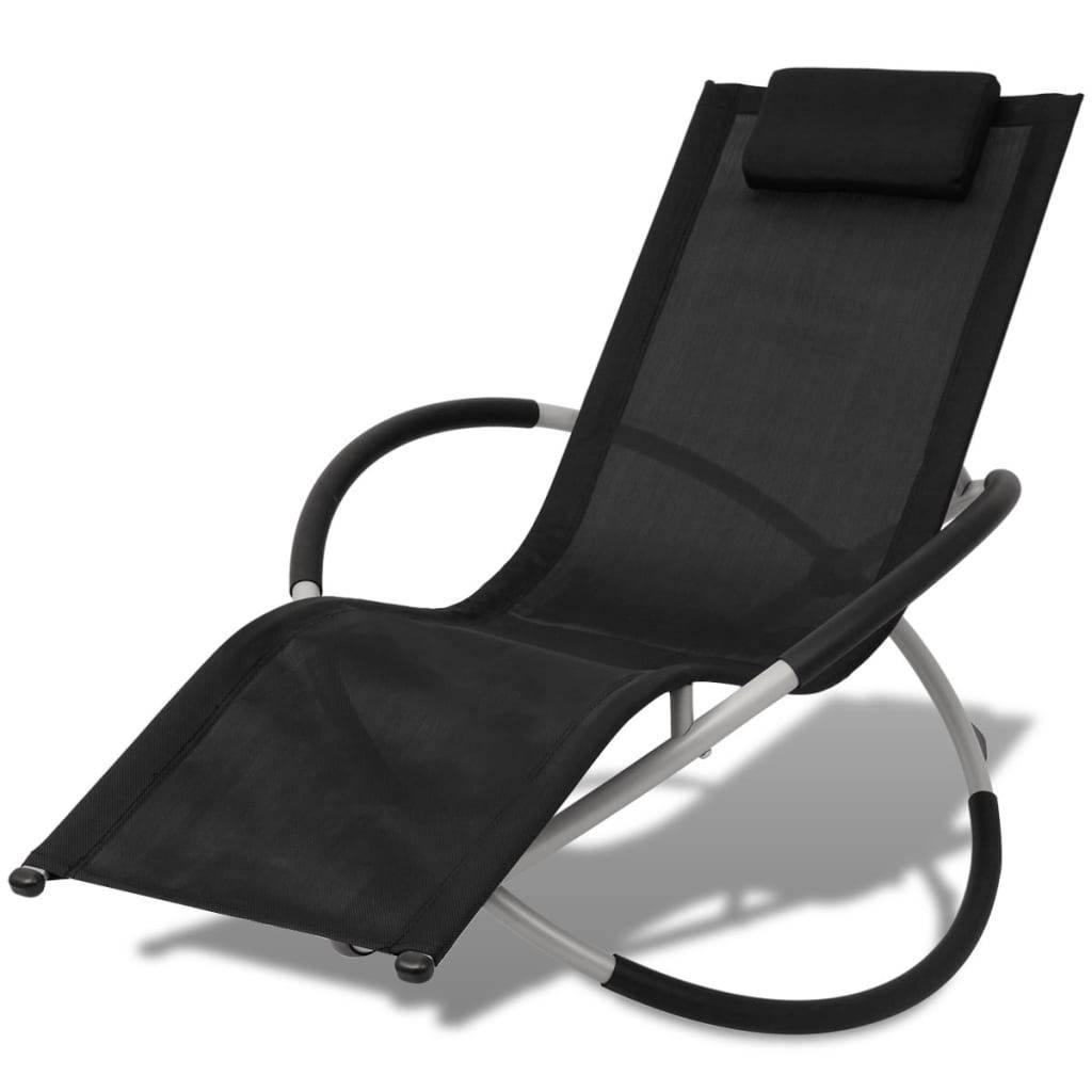 Vidaxl - Chaise longue géométrique d'extérieur Acier Noir et gris vidaXL 42400 - Imagen 1