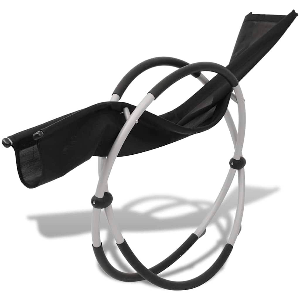 Vidaxl - Chaise longue géométrique d'extérieur Acier Noir et gris vidaXL 42400 - Imagen 4