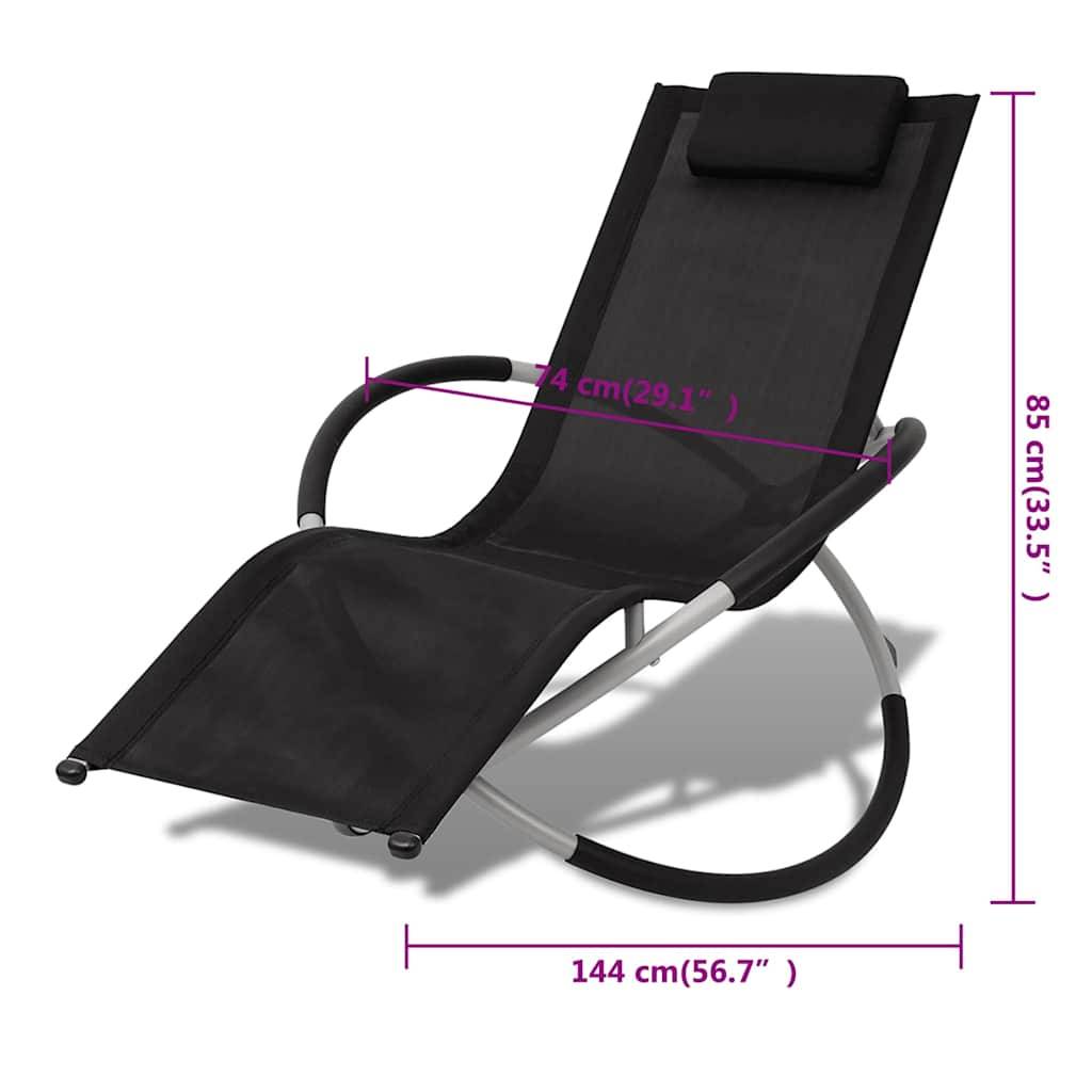 Vidaxl - Chaise longue géométrique d'extérieur Acier Noir et gris vidaXL 42400 - Imagen 9