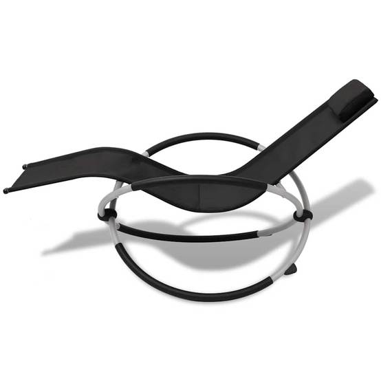 Vidaxl - Chaise longue géométrique d'extérieur Acier Noir et gris vidaXL 42400 - Imagen 6