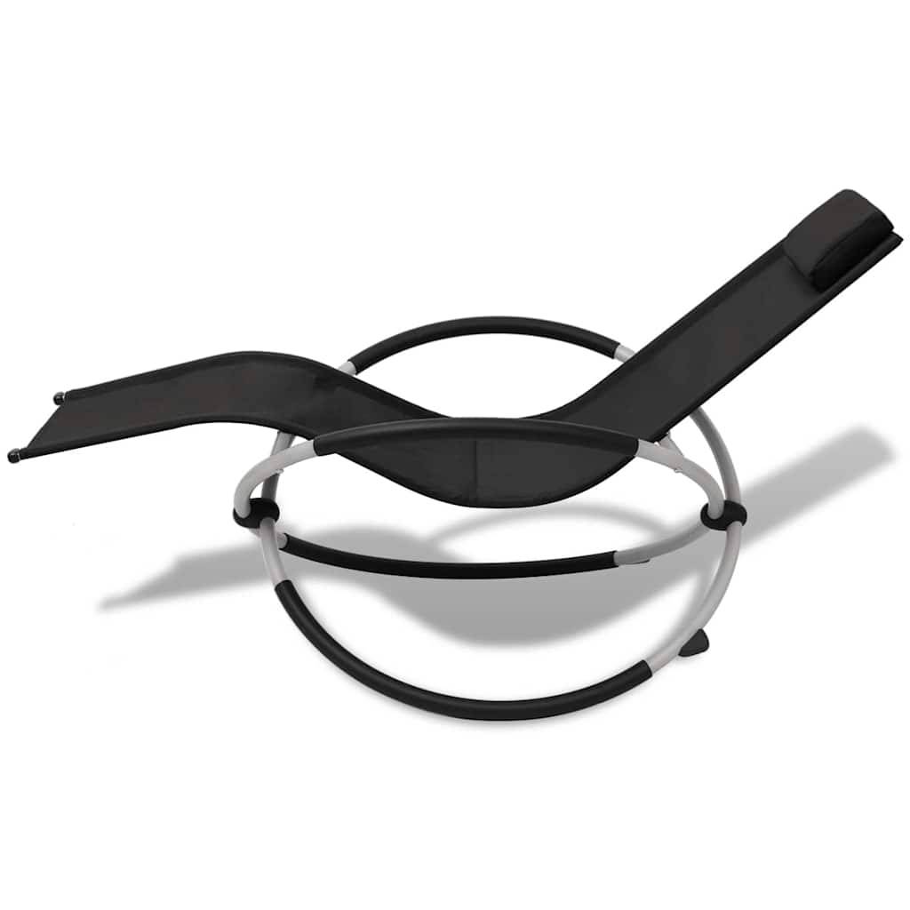 Vidaxl - Chaise longue géométrique d'extérieur Acier Noir et gris vidaXL 42400 - Imagen 6