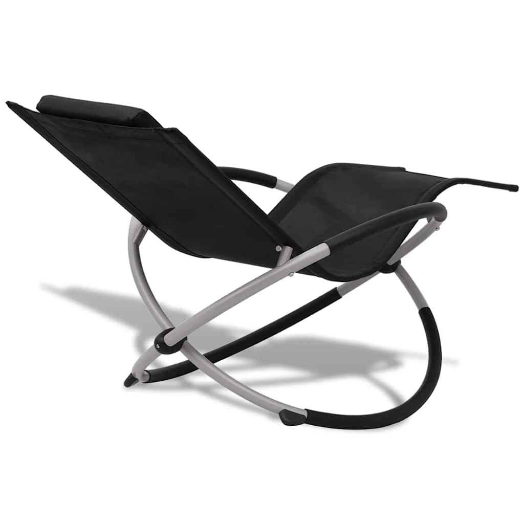 Vidaxl - Chaise longue géométrique d'extérieur Acier Noir et gris vidaXL 42400 - Imagen 5