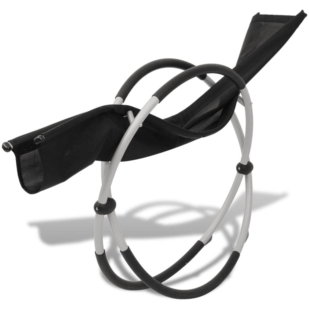 Vidaxl - Chaise longue géométrique d'extérieur Acier Noir et gris vidaXL 42400 - Imagen 10