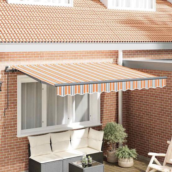 Store banne | Auvent Rétractable Multicolore 350 x 200 cm tissu Maison Chic - Image 2