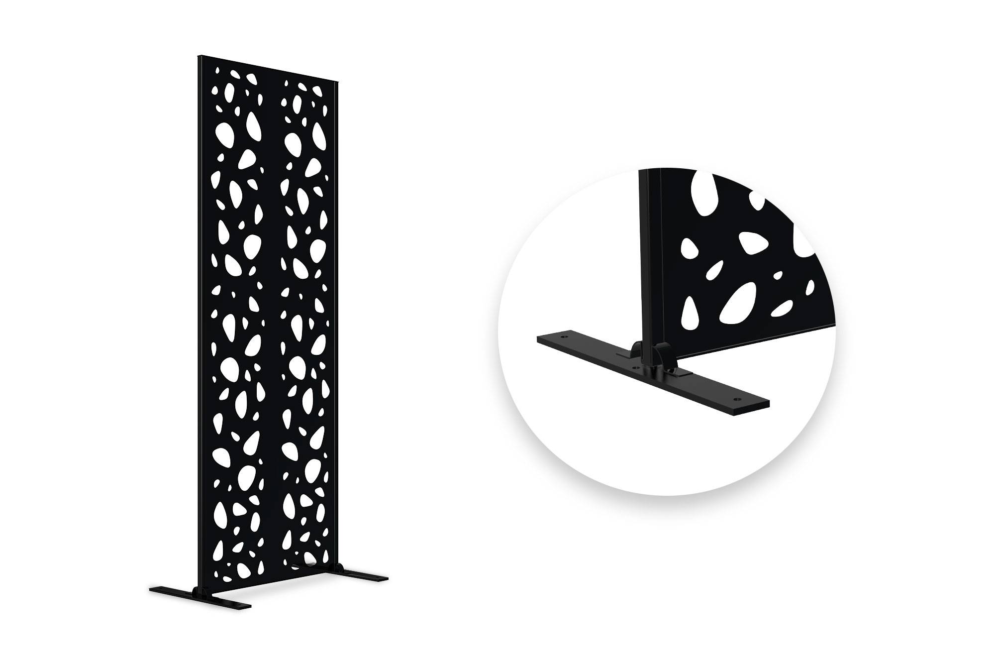 CASANOOV - Casanoov Lot de 2 panneaux décoratifs SUNNY Noir H.160 cm motifs sur les côtés - Image 3