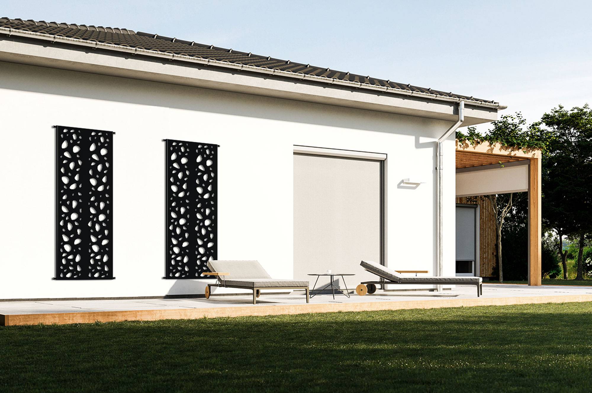 CASANOOV - Casanoov Lot de 2 panneaux décoratifs SUNNY Noir H.160 cm motifs sur les côtés - Image 7