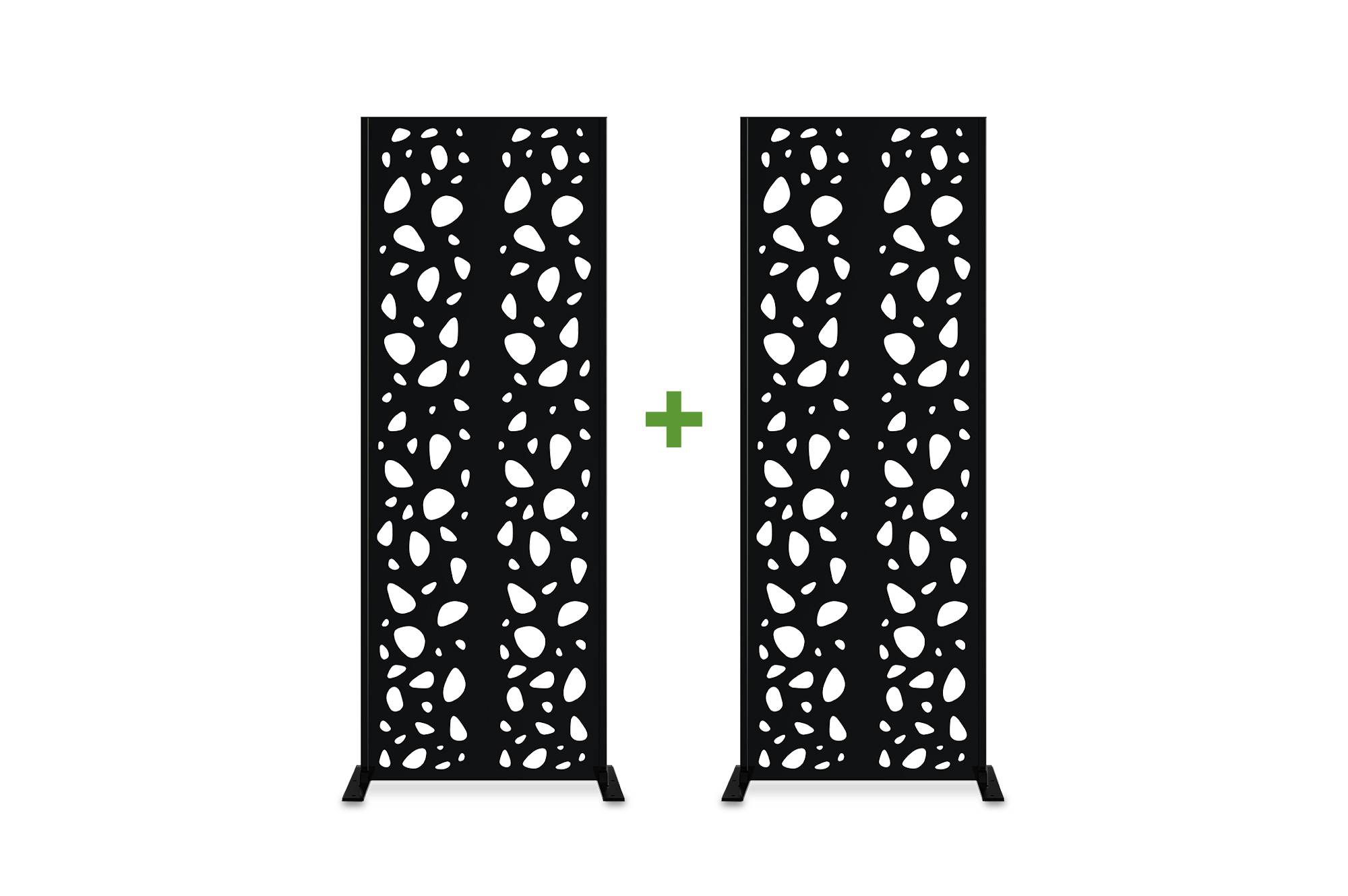 CASANOOV - Casanoov Lot de 2 panneaux décoratifs SUNNY Noir H.160 cm motifs sur les côtés - Image 1