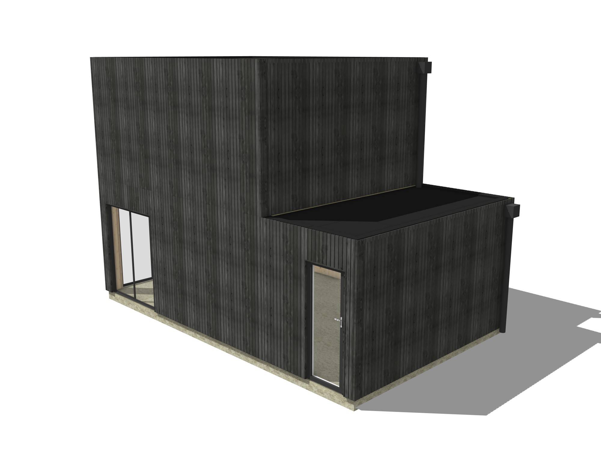 Studio de jardin RE2020 en bois 7,7 x 4,6 x 2,7 m / isolation RE2020 avec mezzanine et terrasse - Image 2