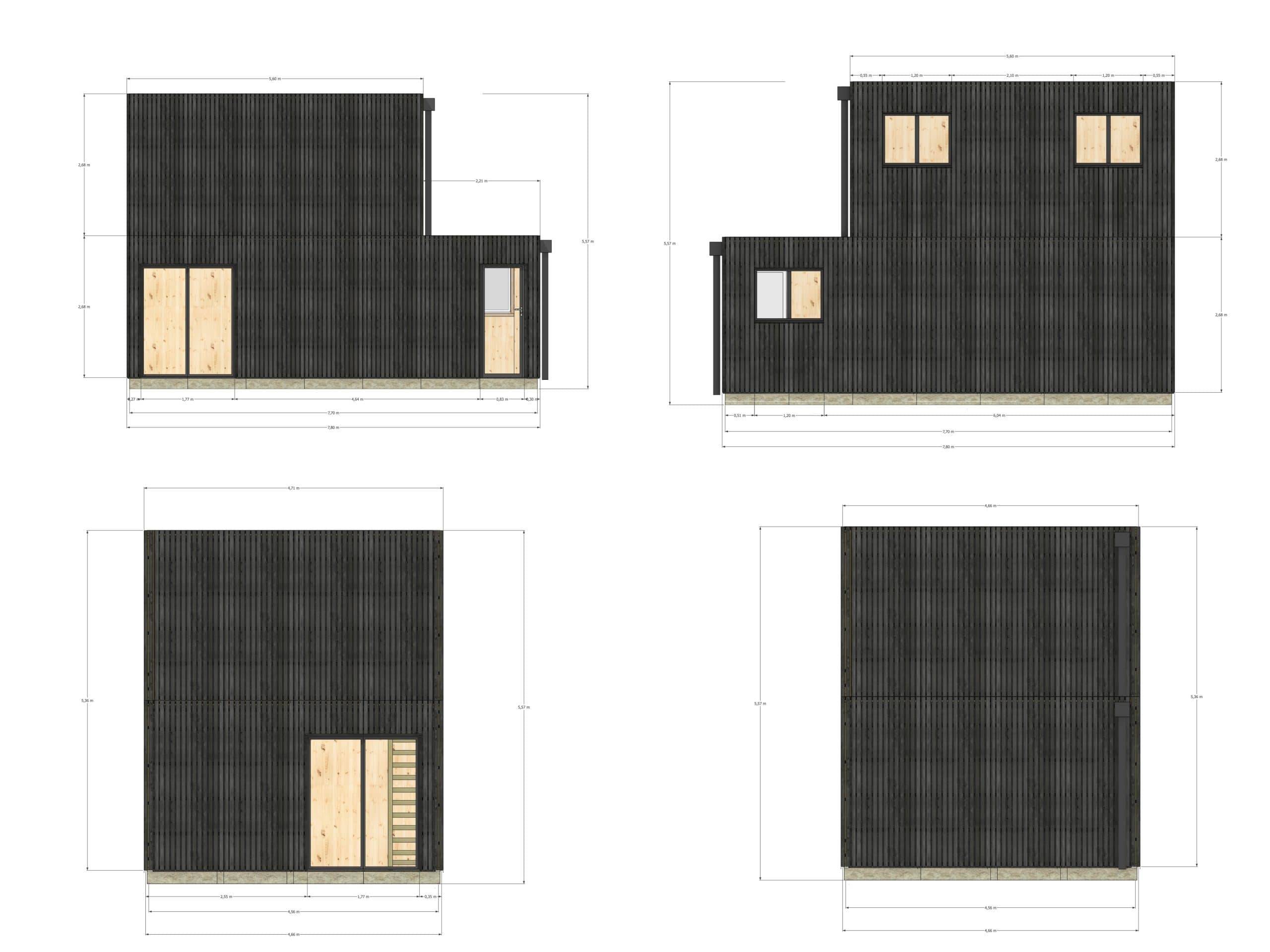 Studio de jardin RE2020 en bois 7,7 x 4,6 x 2,7 m / isolation RE2020 avec mezzanine et terrasse - Image 4