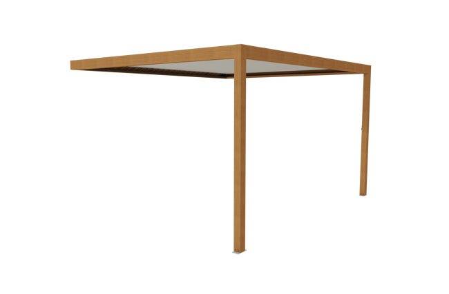 Pergola Bioclimatique Adossée Motorisée Éclairée Aluminium 4x3,5 Aspect Bois SV ORIAL France - Image 5