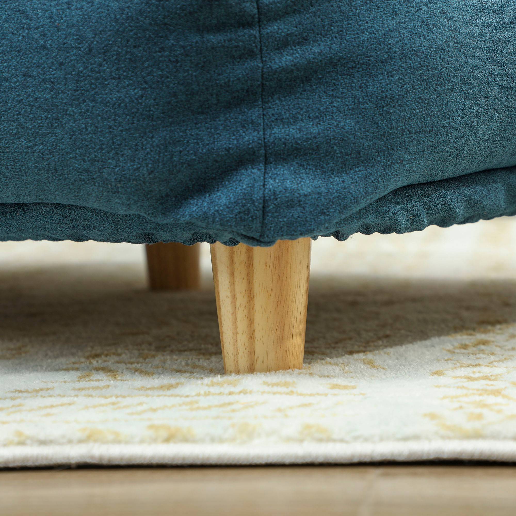 ComfortXL - Canapé pour chien en polyester et pin 96 x 66 x 24 cm naturel et bleu foncé pour grand chien jusqu’à 30 kg surélevé - Image 9