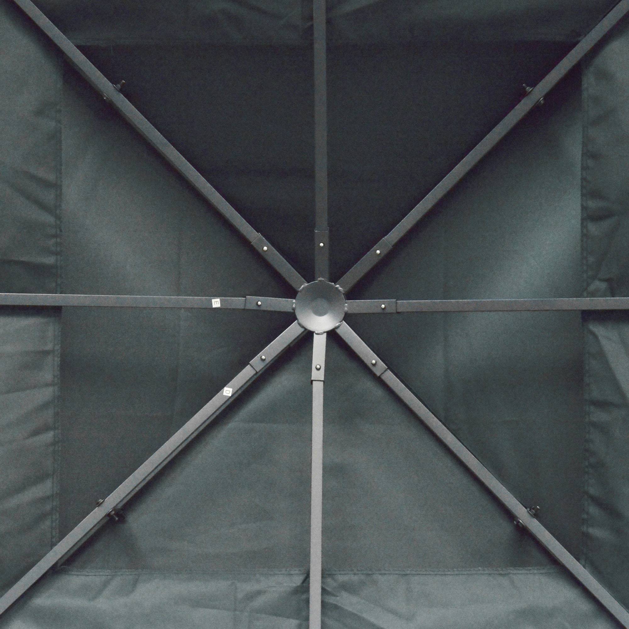 Outsunny - Toit de Remplacement Toile pour Gazebo Pavillon Tonnelle Tente 3x3m Gris foncé - Outsunny - Image 7