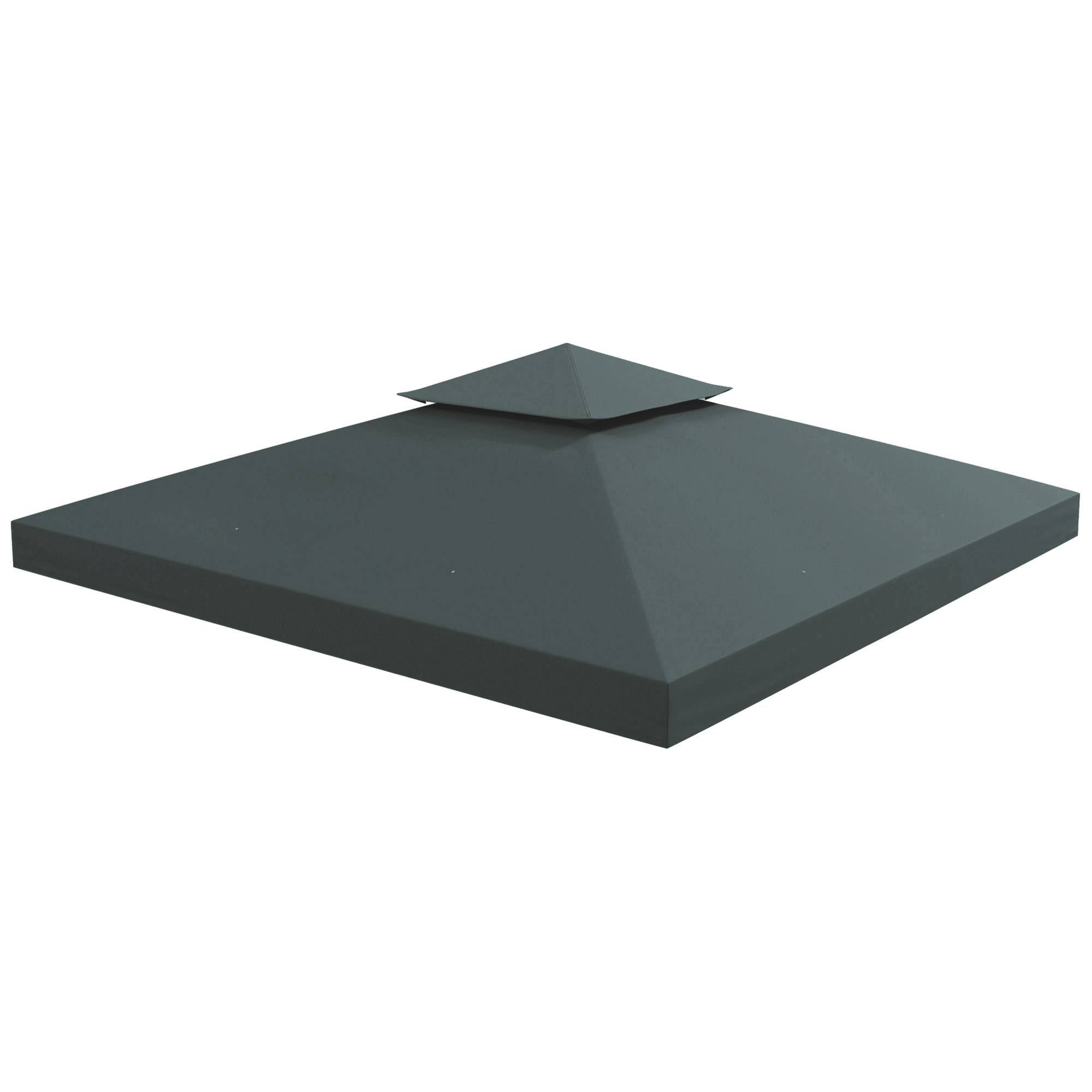 Outsunny - Toit de Remplacement Toile pour Gazebo Pavillon Tonnelle Tente 3x3m Gris foncé - Outsunny - Image 1