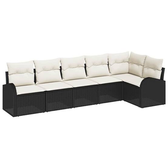 ComfortXL - Salon de Jardin 6 Places en Poly Rotin Modulable pour Terrasse Noir – ComfortXL Outdoor Living - Image 2
