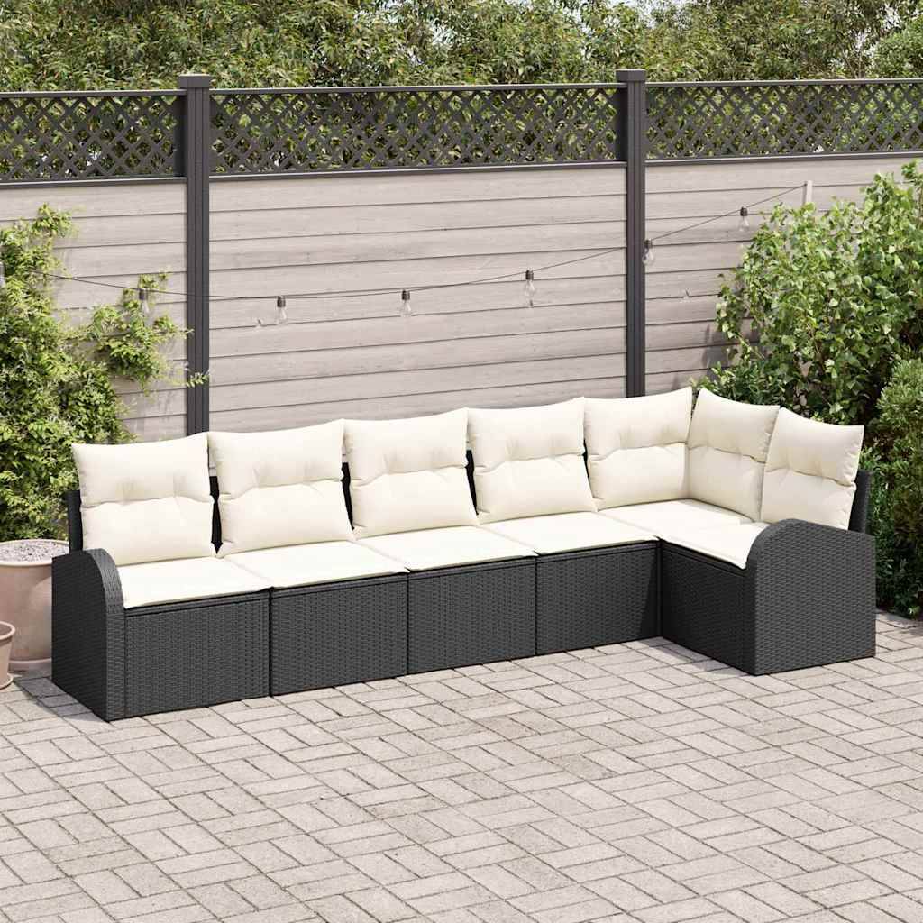 ComfortXL - Salon de Jardin 6 Places en Poly Rotin Modulable pour Terrasse Noir – ComfortXL Outdoor Living - Image 1