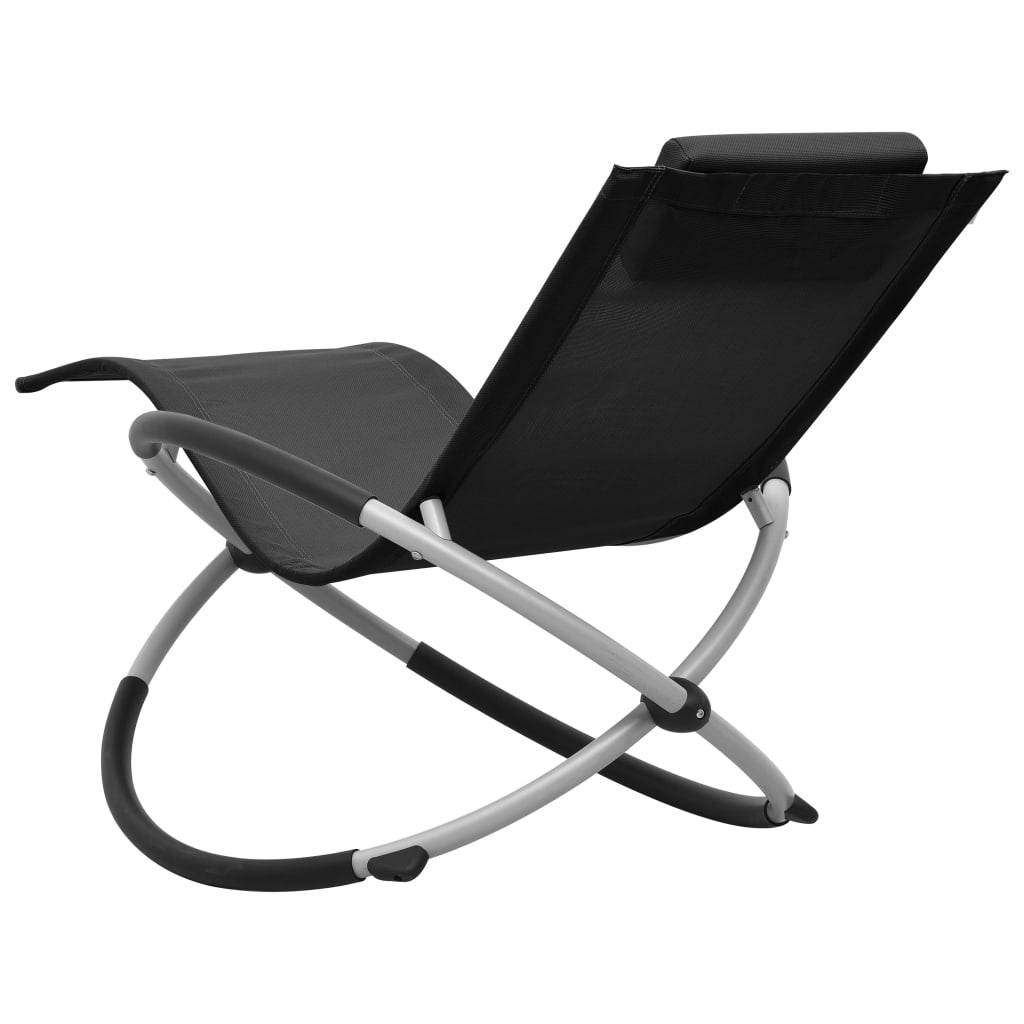 Bain De Soleil pour enfants, Transat, Chaise longue Acier Noir MP264 - Image 4