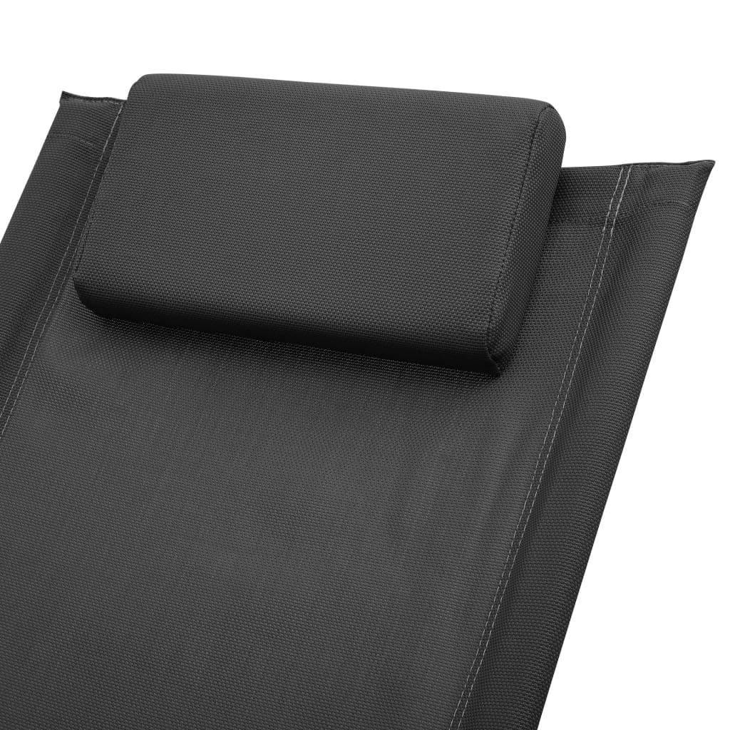 Bain De Soleil pour enfants, Transat, Chaise longue Acier Noir MP264 - Image 5