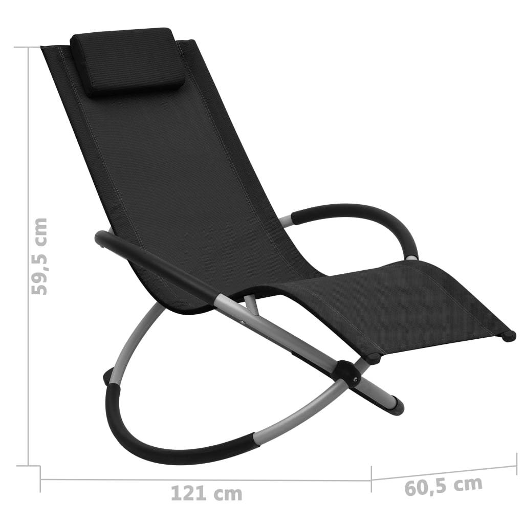 Bain De Soleil pour enfants, Transat, Chaise longue Acier Noir MP264 - Image 6