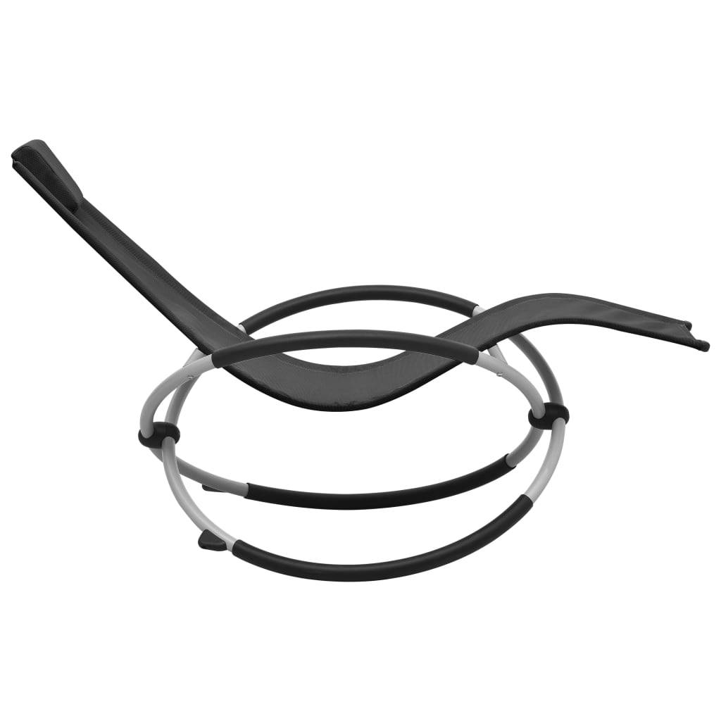 Bain De Soleil pour enfants, Transat, Chaise longue Acier Noir MP264 - Image 3