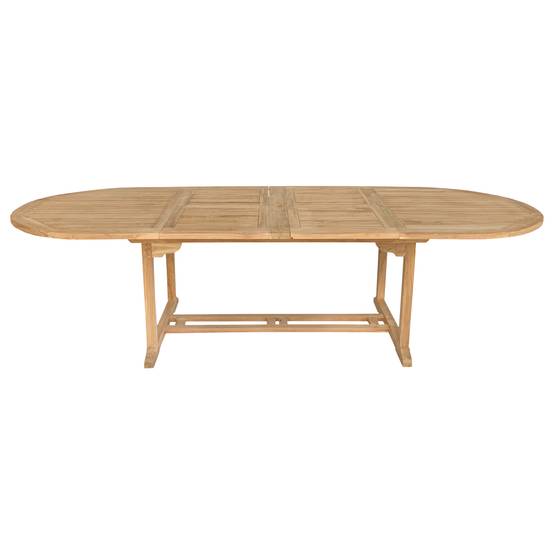 Salon de jardin en teck LOMBOK - table ovale extensible - 10 places - HAPPY GARDEN - Image 4