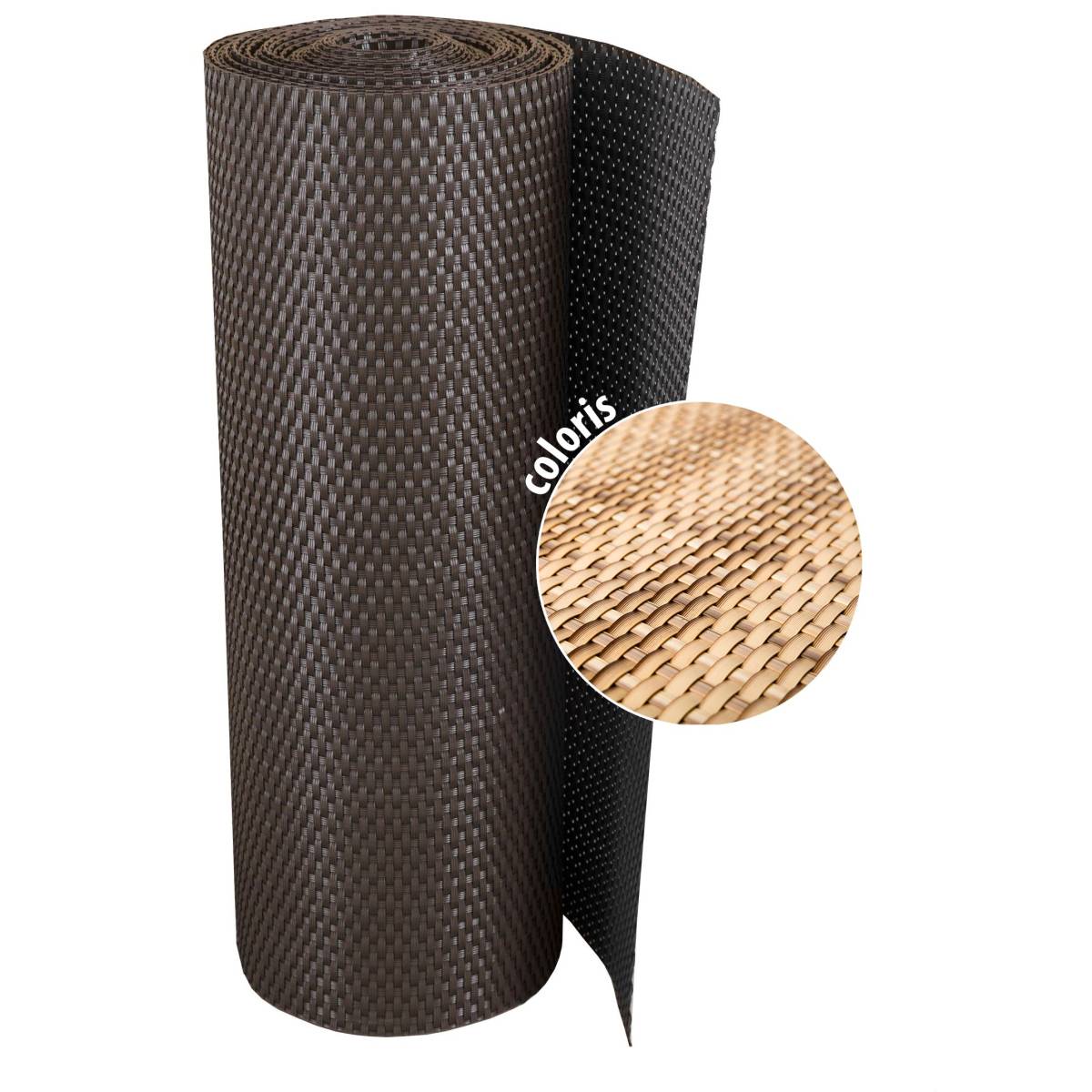 Rattan Art - Brise-vue en résine tressée pour balcon et clôture coloris marron et beige 0.9 x 3 m - Imagen 1