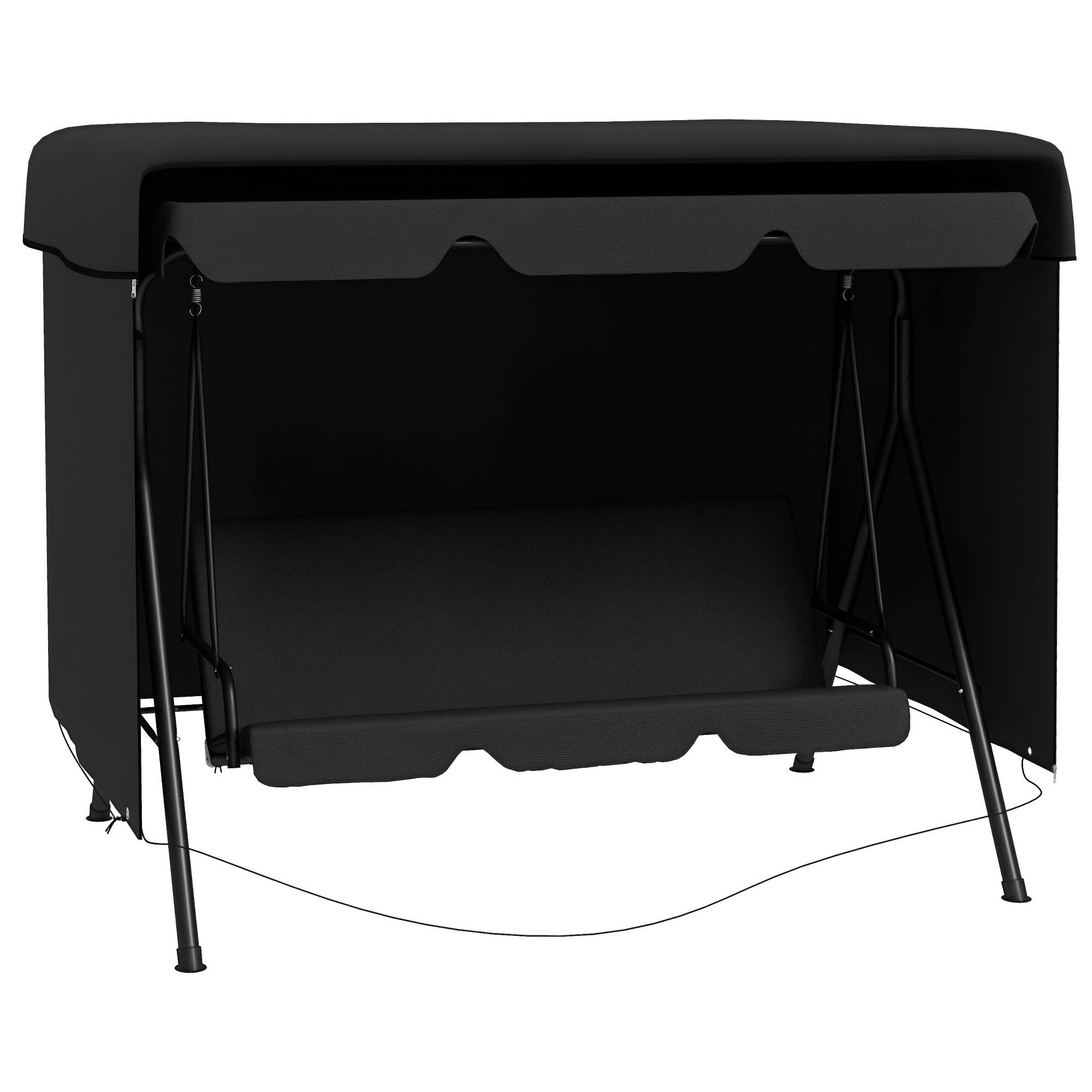 Housse de Protection Mobilier Jardin PE Balancelle Imperméable 215x155x150 Noir - ComfortXL Outdoor Living - Image 1