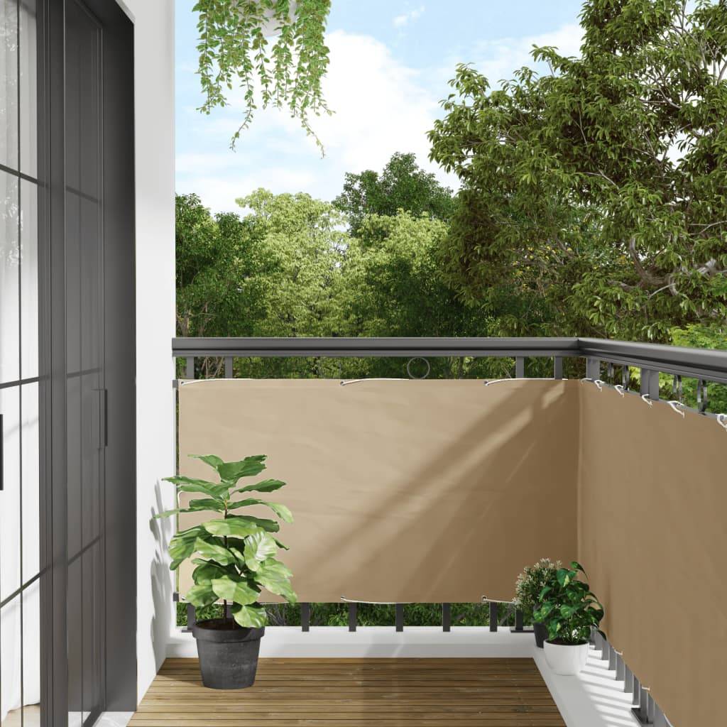 Écran de balcon Tissu Oxford Beige 75 x 500 cm - PANGIVO - Image 1