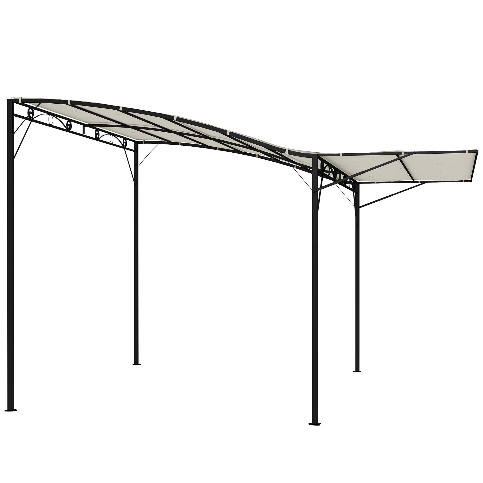 Outsunny - Pergola tonnelle de jardin auvent réglable acier polyester haute densité crème - OUTSUNNY - Image 1