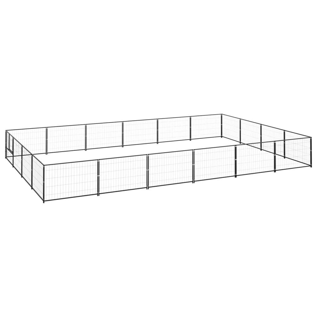 Vidaxl - Chenil Noir 24 m² Acier vidaXL 3082145 - Imagen 2