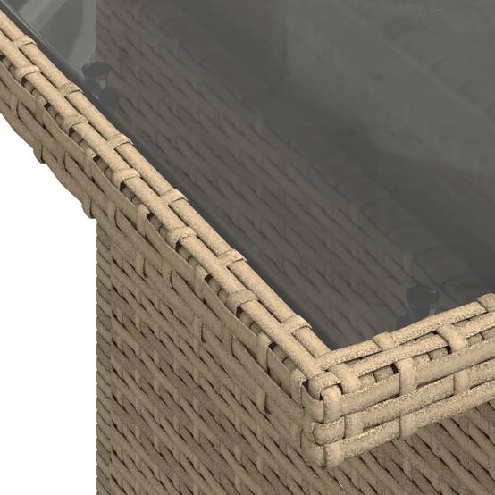 PANGIVO - Table de jardin poly rotin verre beige 100 x 55 x 73 cm - PANGIVO - Image 10