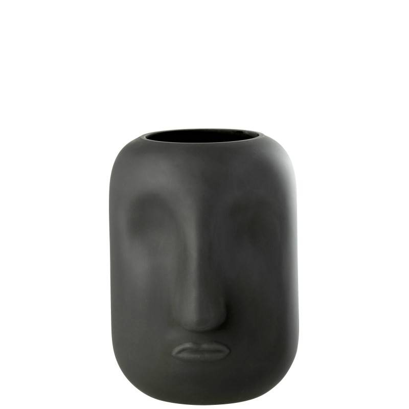 J-Line - Vase en verre noir 18x18x25 cm - J-Line - Image 1