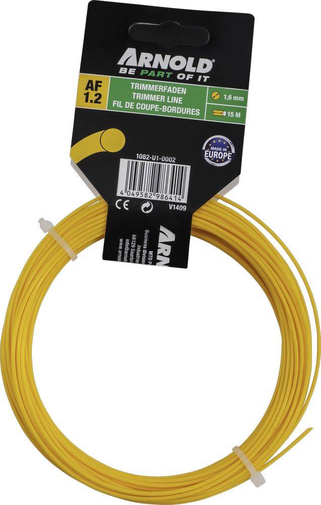Arnold - Fil de coupe-bordure rond en nylon 1,6 mm × 15 m Arnold