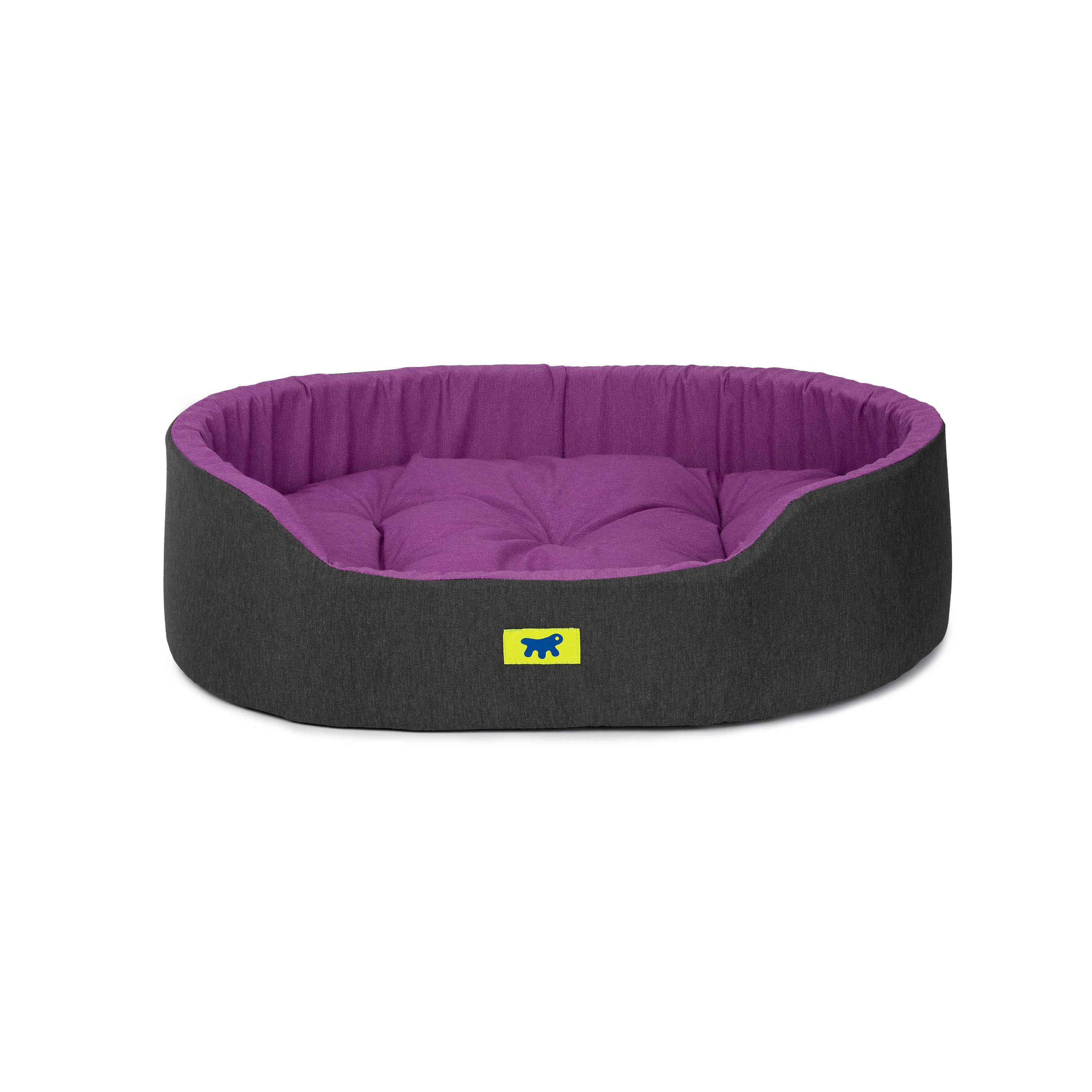 Ferplast - Ferplast Panier Chien Dandy, Coussin Amovible et Lavable, Housse en Coton avec Rembourrage Doux, Lit Chiens Moyen, 80 x 55 x H 18 cm, Violet - Imagen 1