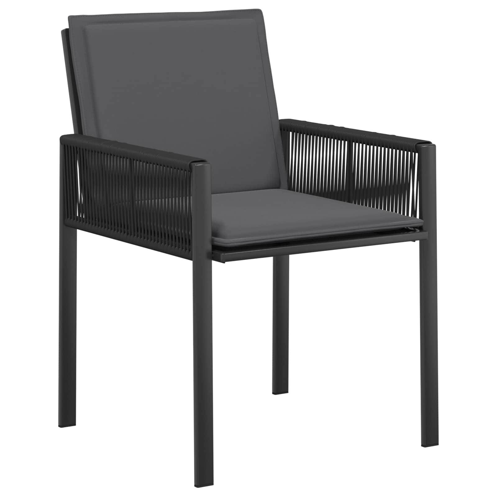 Chaises de jardin polyrotin noir et gris foncé 56.5 x 62.5 x 83 cm - PANGIVO - Image 3