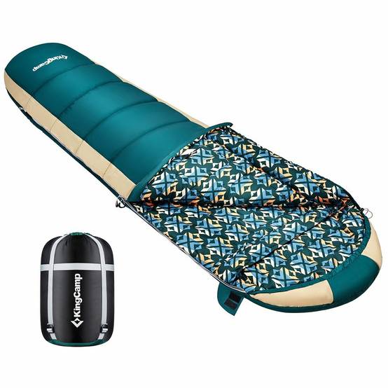 Sac de couchage forme momie Desert - Vert - 215 x 55 cm - Kingcamp - Imagen 2