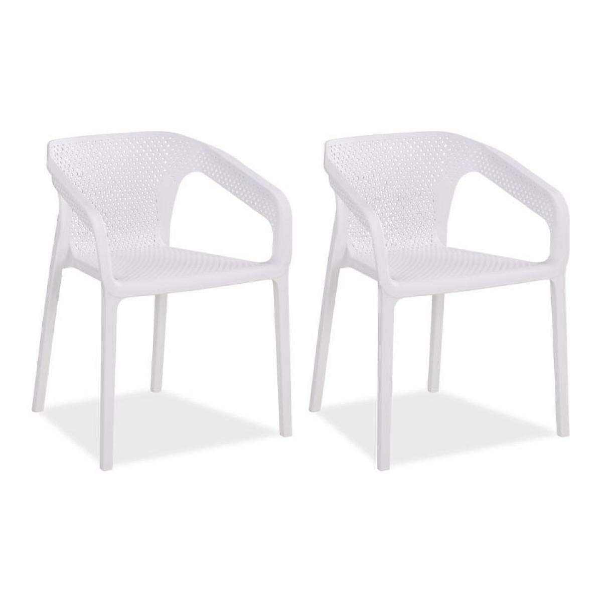 Ensemble de 2 chaises de jardin blanches pour un extérieur élégant