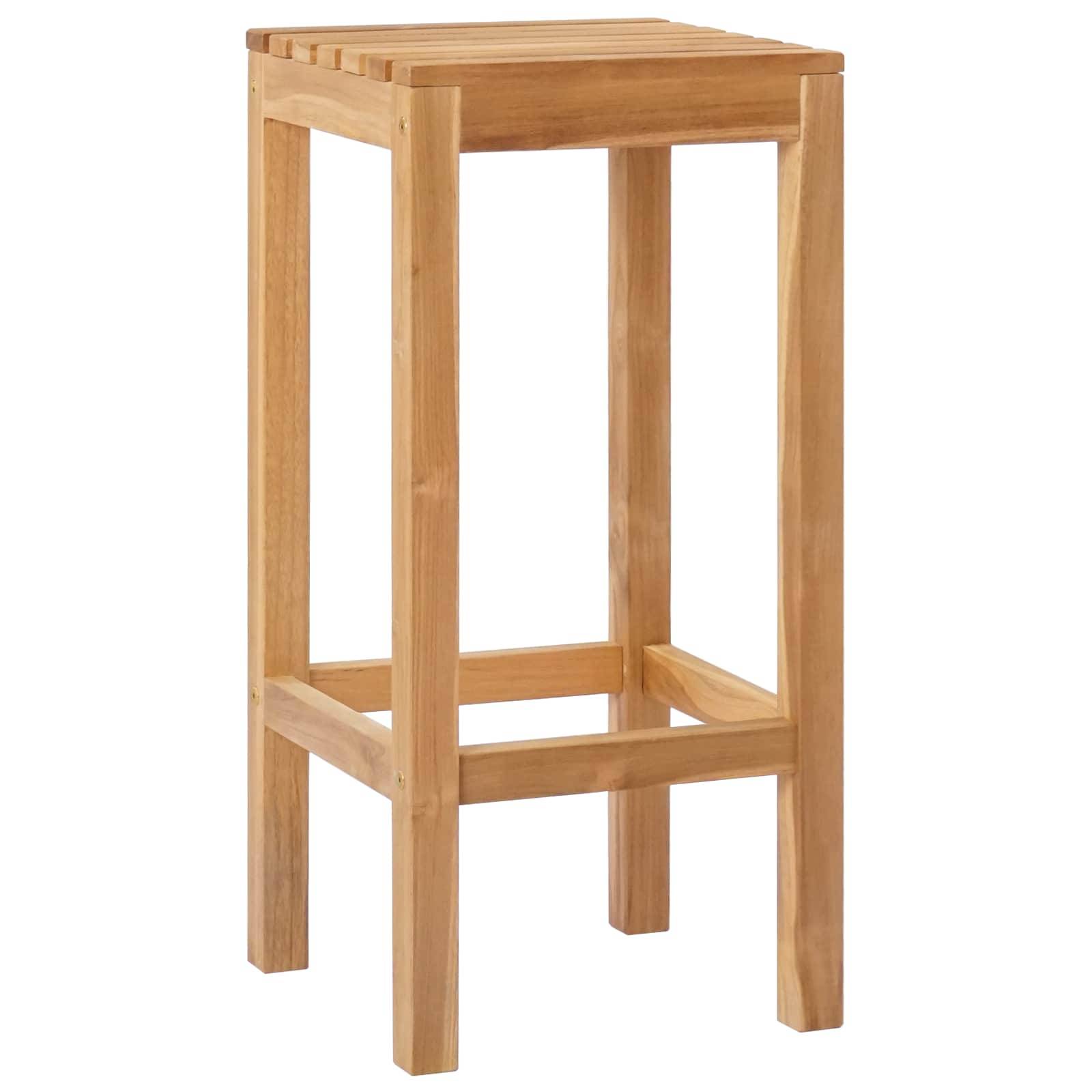 Tabouret de bar bois de teck naturel 35 x 35 x 75 cm - PANGIVO - Image 3