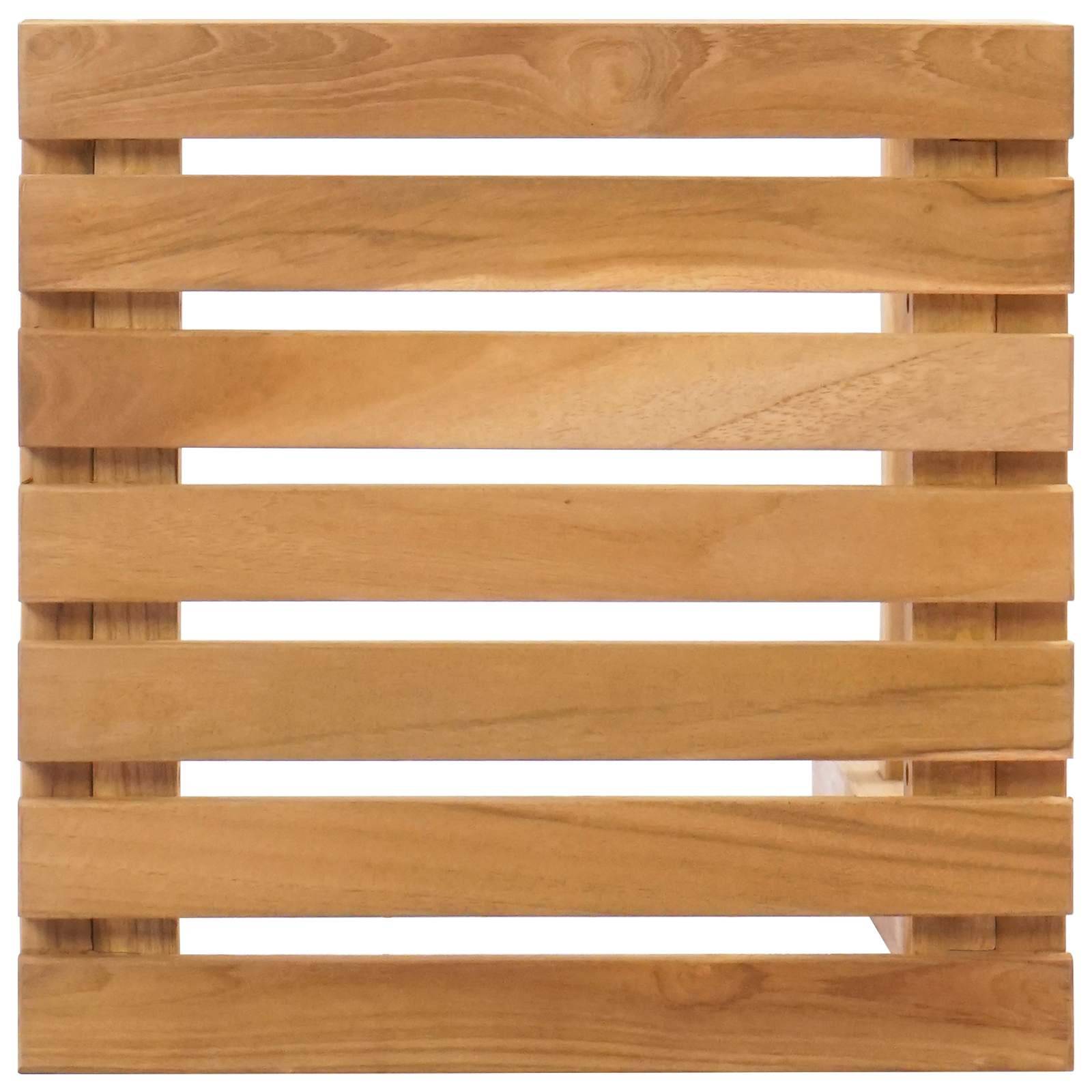 Tabouret de bar bois de teck naturel 35 x 35 x 75 cm - PANGIVO - Image 6