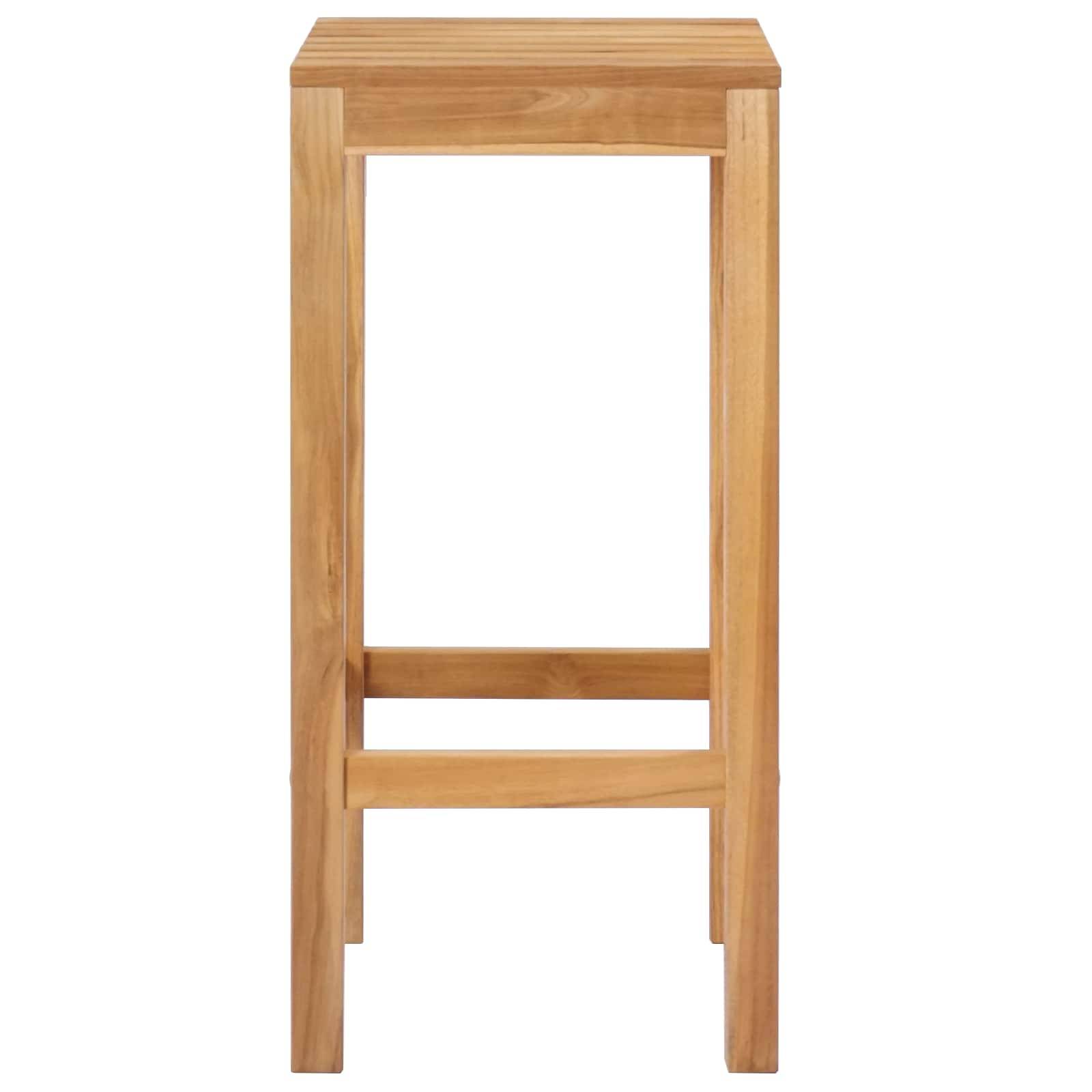 Tabouret de bar bois de teck naturel 35 x 35 x 75 cm - PANGIVO - Image 4