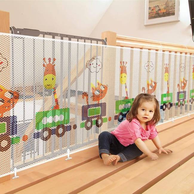 Filet De Protection Enfant 2m × 79cm – Filet Sécurité Balcon, Escalier & Rampe – Anti-Chute Bébé & Tout-Petit – Installation Facile