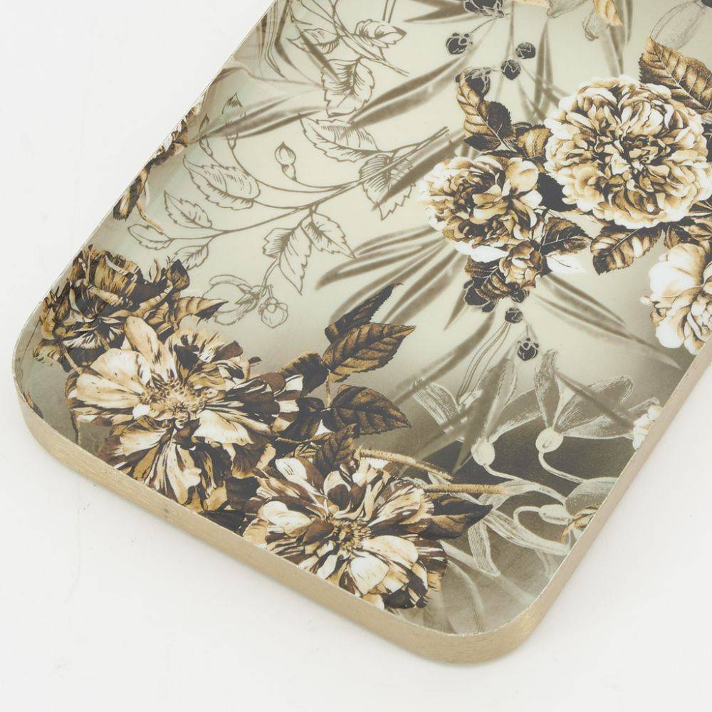 Aubry Gaspard - Plateaux rectangulaires en métal Fleurs retro (lot de 2) - Imagen 4