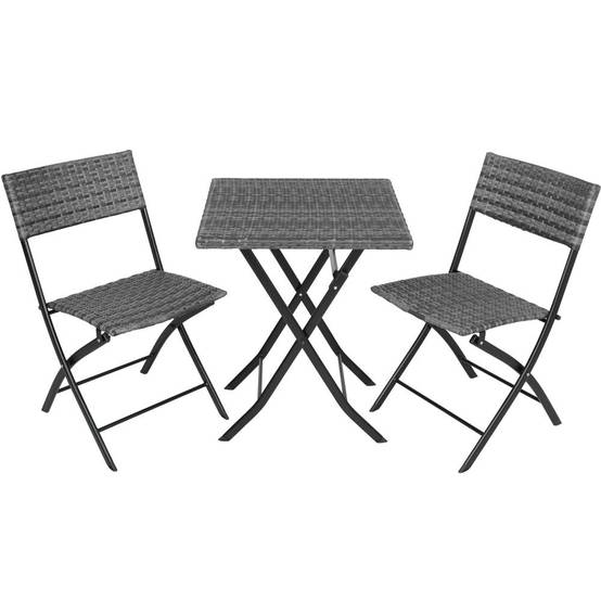 Salon de jardin 2 personnes gris - Image 1