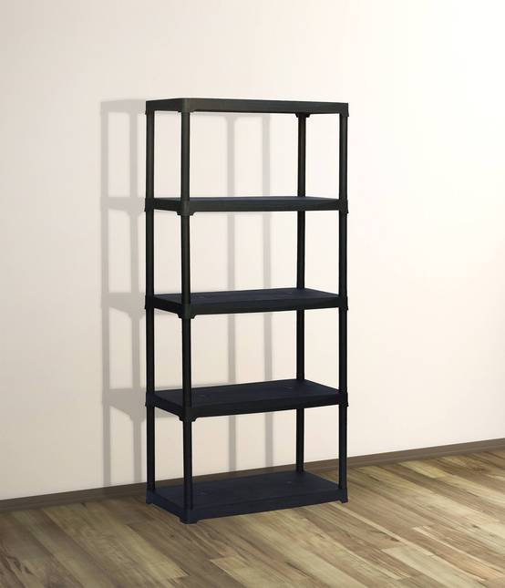 Dmora - Armoire d'extérieur Dammendol, Etagère d'extérieur, Armoire de balcon polyvalente, Armoire d'extérieur, Anthracite, 90x40h176 cm - Dmora - Image 2