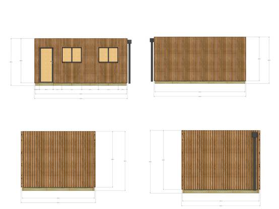 Sans Marque - Annexe de jardin sans permis en bois 5,5 x 3,5 x 2,7 m avec plancher isolé - Image 4
