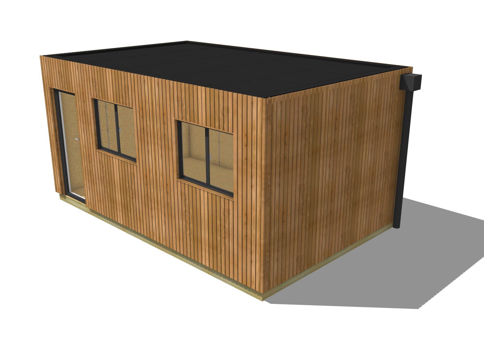 Sans Marque - Annexe de jardin sans permis en bois 5,5 x 3,5 x 2,7 m avec plancher isolé - Imagen 2