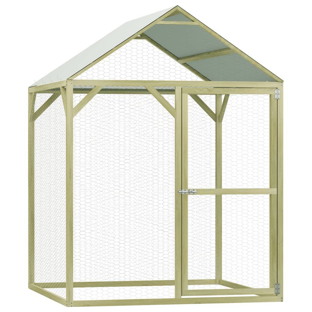Helloshop26 - Poulailler 1,5 x 1,5 x 2 m pinède imprégnée - Imagen 1