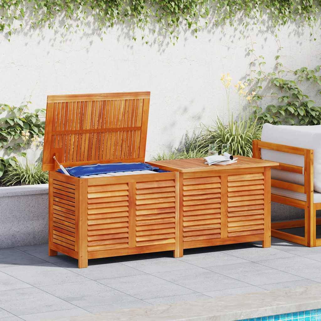 Boîte de rangement de jardin bois d'acacia naturel 150 x 50 x 56 cm - PANGIVO - Image 3
